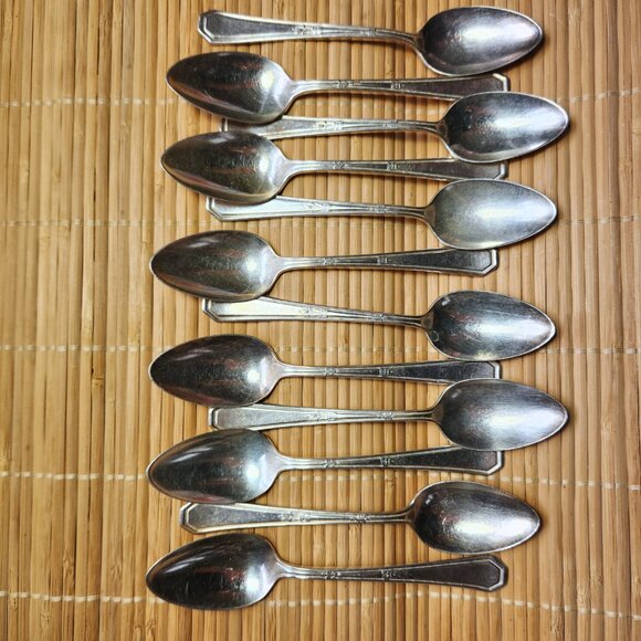 Rogers Teaspoons Lot of 12 Silver Plate 5 1/2-inch Length Vintage MCM - Picture 4 of 8